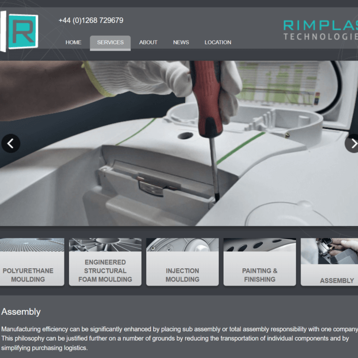 A screenshot of the rimplas website
